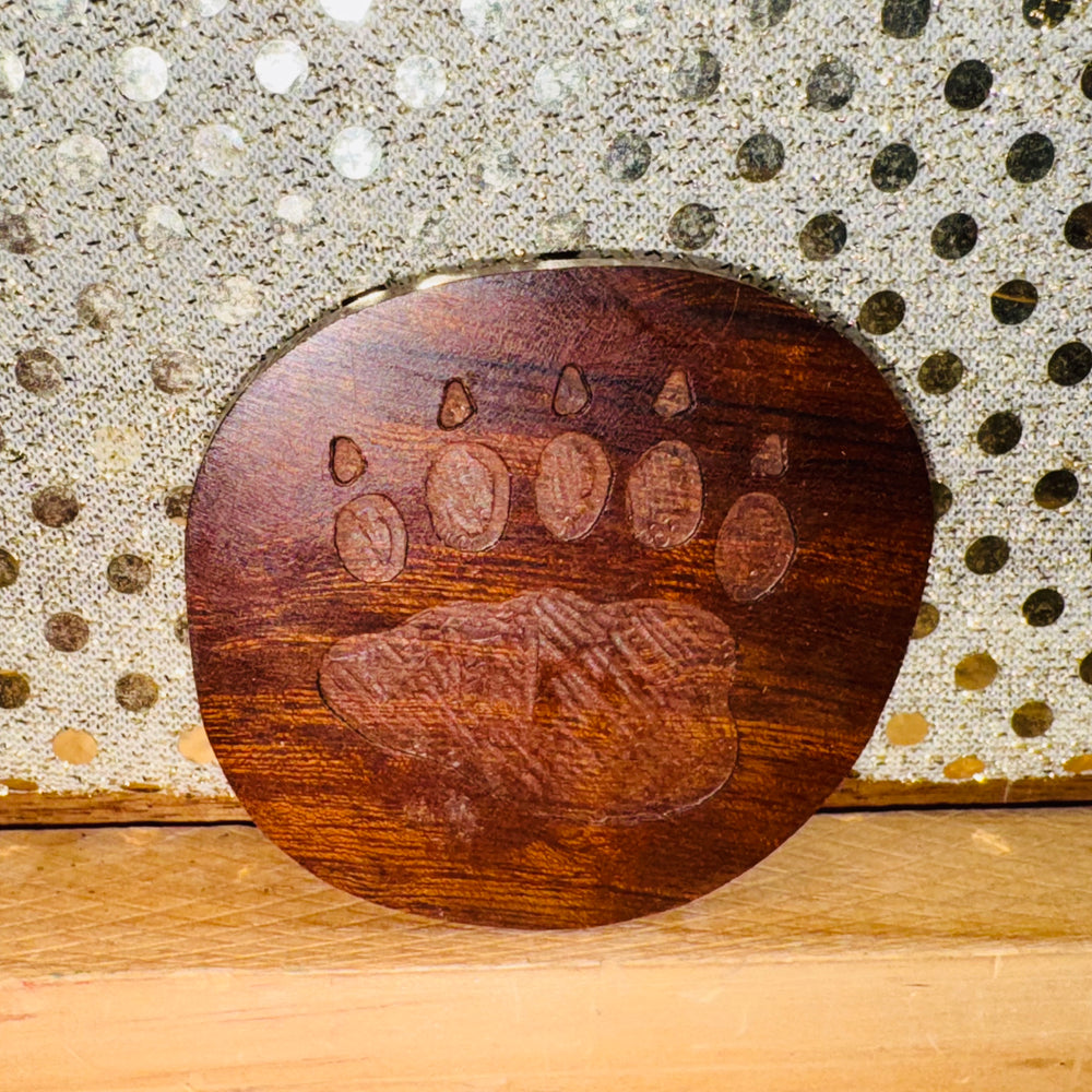 Ironwood Magnet - Carved Bear Paw
