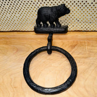 Black Bear Towel Ring