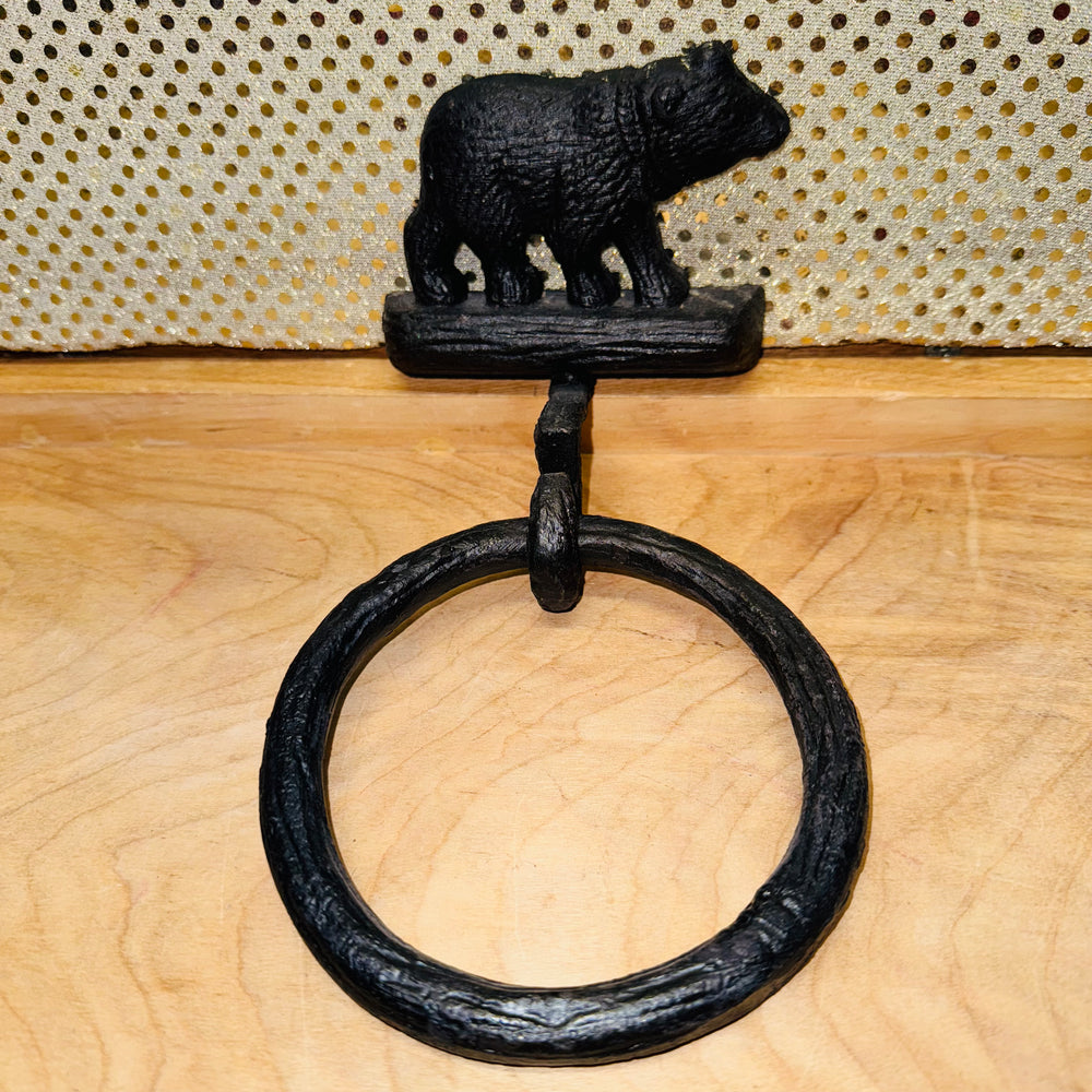 Black Bear Towel Ring
