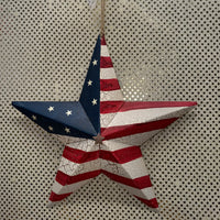 Patriotic Flag Metal Star Decor