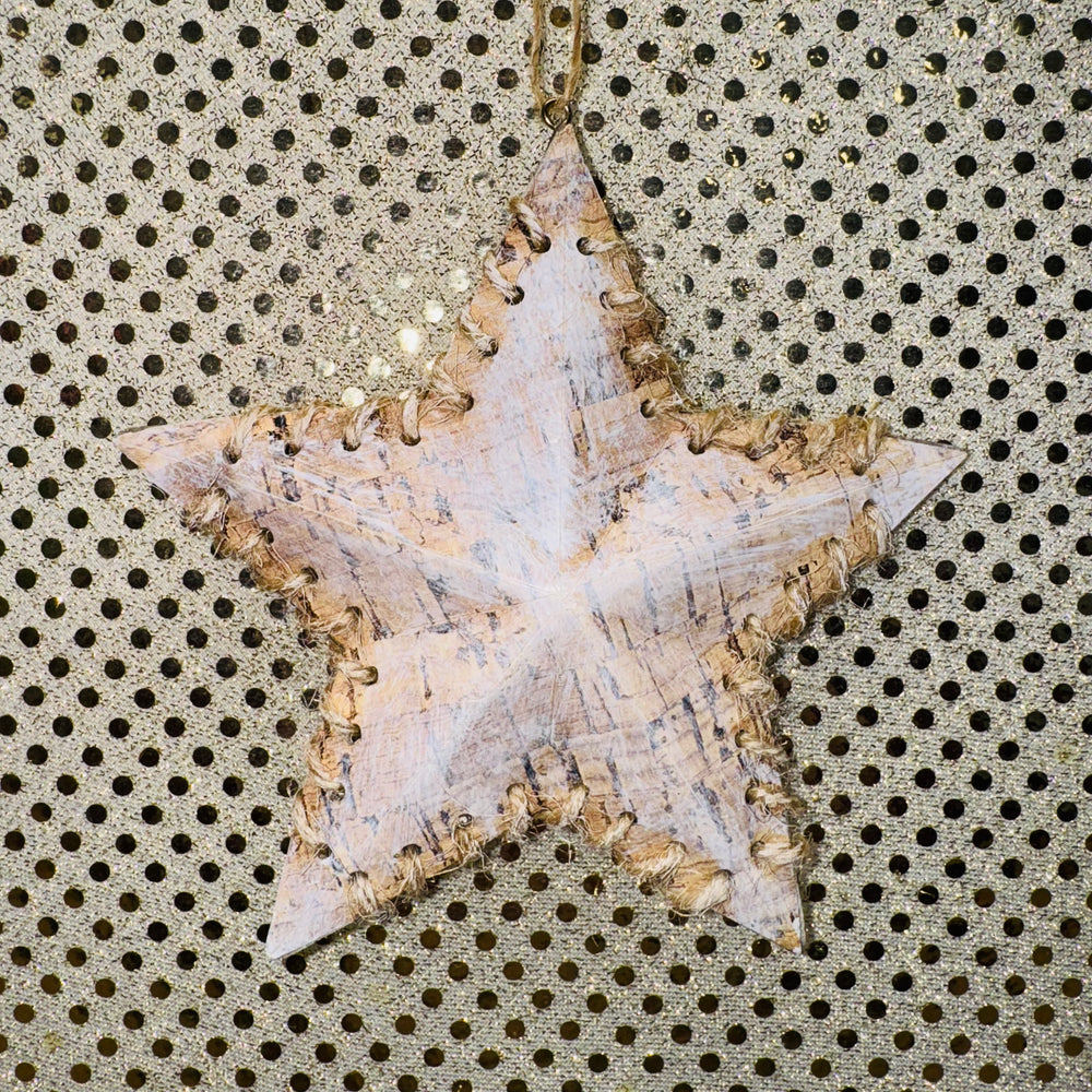 Faux Birch Star Ornament
