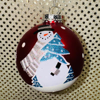 
              Red Ball Ornament with Snowman
            