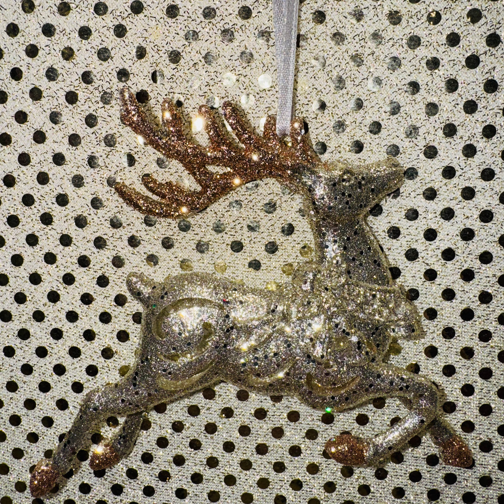 Glittered Dancing Deer Ornament