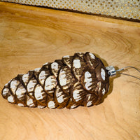 
              Painted Glass Pine Cone Ornament
            