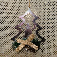 Metal Snowflake Ornament with Burlap Ribbon (3 Styles)