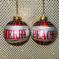 
              Birch-look and Plaid Ball Ornament (2 Styles)
            