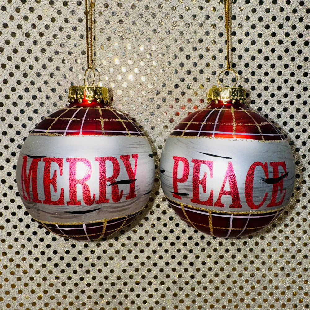 Birch-look and Plaid Ball Ornament (2 Styles)