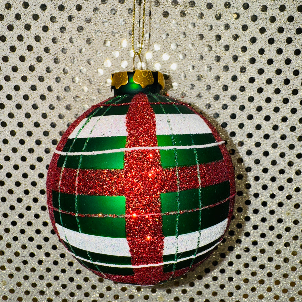 Christmas Plaid Ball Ornament