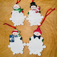 
              Snowflake Snowman (Personalize) Ornament
            