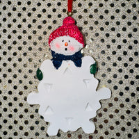 
              Snowflake Snowman (Personalize) Ornament
            