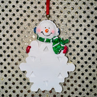 Snowflake Snowman (Personalize) Ornament
