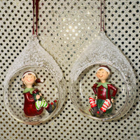 
              Elf in Clear Glass Ornament (2 Styles)
            