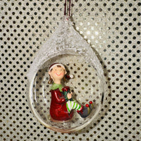 
              Elf in Clear Glass Ornament (2 Styles)
            