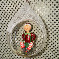 
              Elf in Clear Glass Ornament (2 Styles)
            