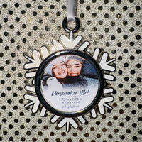
              Silver Metal Snowflake Photo Ornament
            