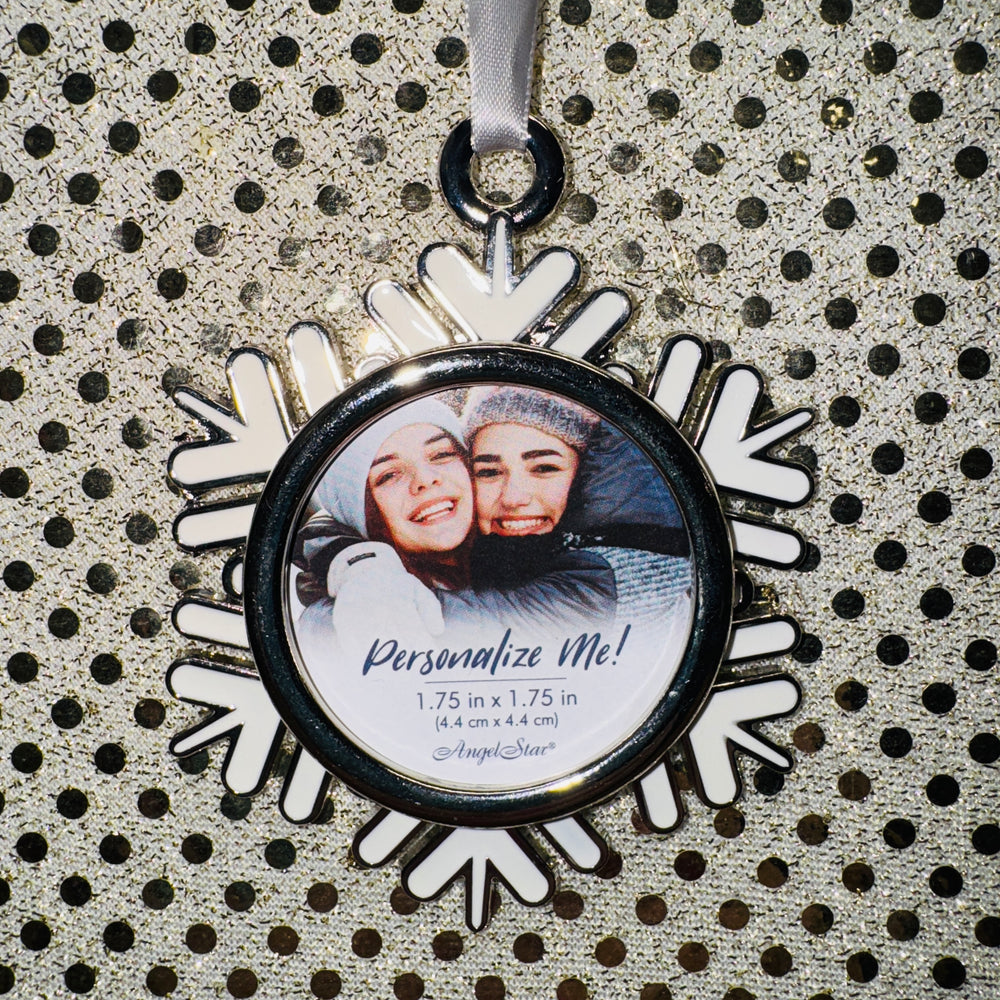 Silver Metal Snowflake Photo Ornament