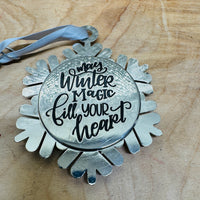 Silver Metal Snowflake Photo Ornament