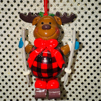 
              Moose on Skis Buffalo Plaid Ornament
            