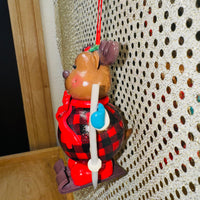 
              Moose on Skis Buffalo Plaid Ornament
            