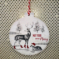 May Your Days Be Merry Deer Ornament