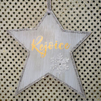 
              Wood Star "Rejoice" Ornament
            