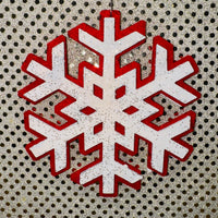 Snowflakes on Red Felt Ornament (3 Styles)