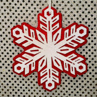 
              Snowflakes on Red Felt Ornament (3 Styles)
            