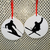 Ski Silhouette Disc Ornament (2 Styles)