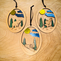 
              Foiled Wooden Scene Ornament (3 Styles)
            
