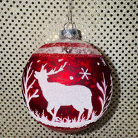 Snowy Scene with Deer Ball Ornament