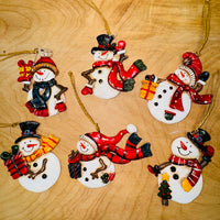 Snowman with Scarf Ornament (6 Styles)