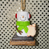 S'mores Snowman Ice Skater Ornament