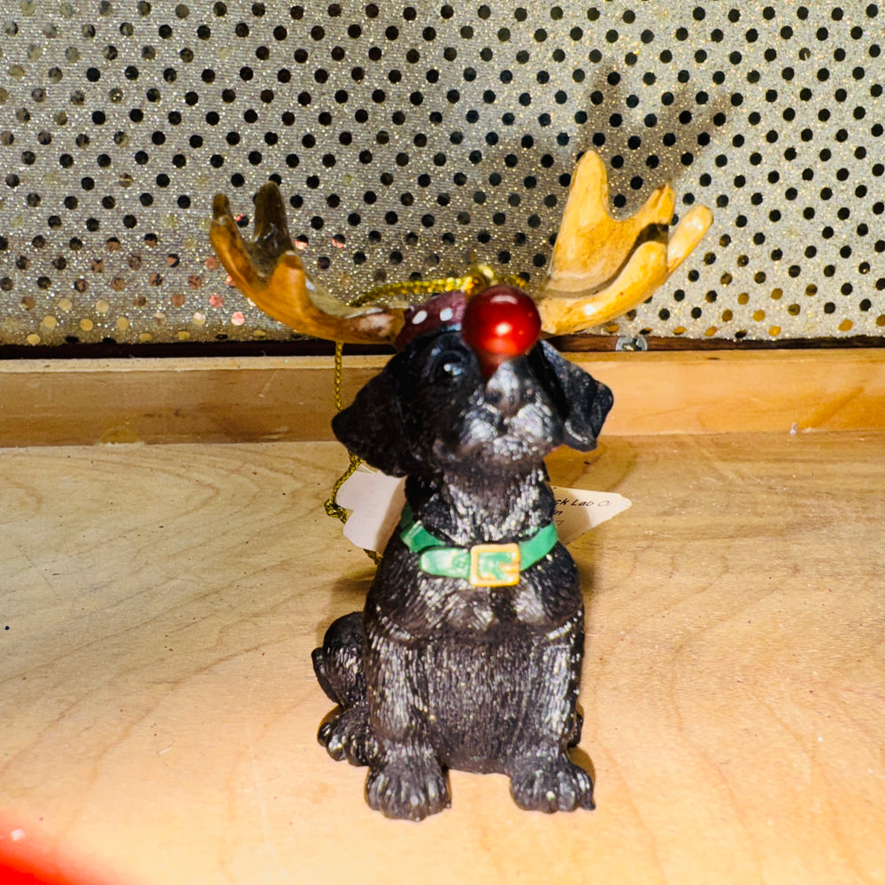 Santa's Helper Black Lab Ornament