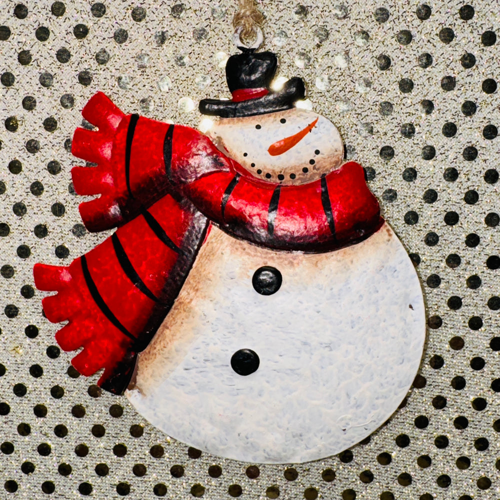 Rustic Snowman Metal Ornament (3 Styles)
