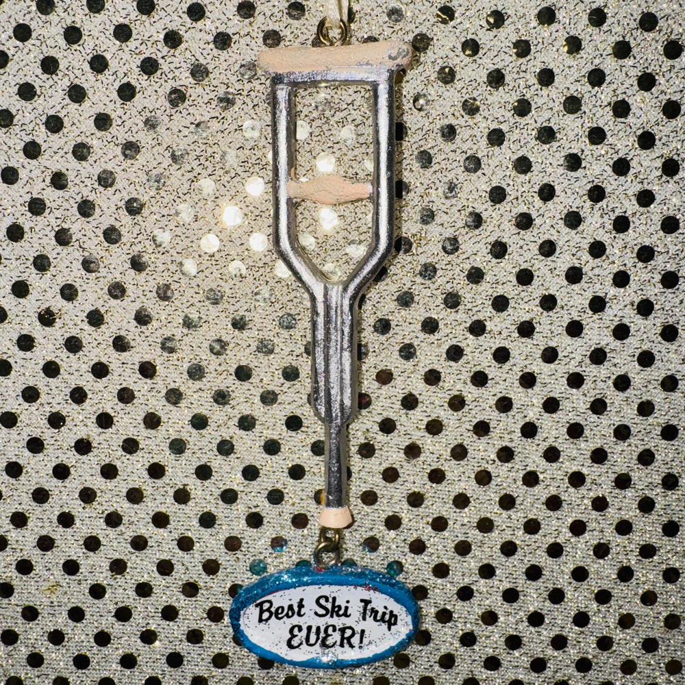 Crutches Ski Ornament