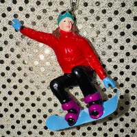 
              Snowboarder Ornament - Red, Black, Sky Blue
            