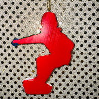 Snowboarder Ornament - Green, Red, Blue