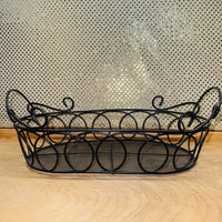 
              Oval Black Wire Scroll Basket
            