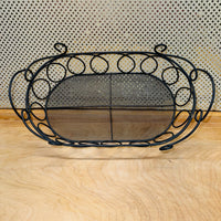 Oval Black Wire Scroll Basket