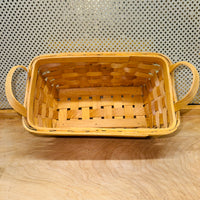
              Light Stain Chipwood Basket with Side Handles
            