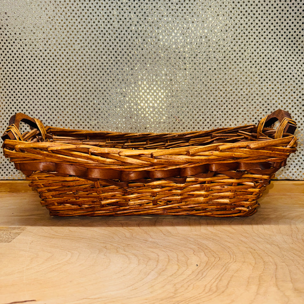 Wicker and Chipwood Rectangular Basket
