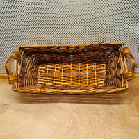 
              Wicker and Chipwood Rectangular Basket
            