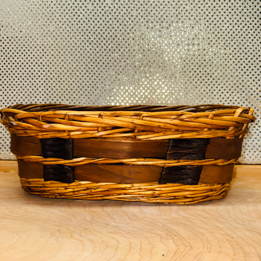 Wicker and Chipwood Oblong Basket