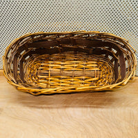 
              Wicker and Chipwood Oblong Basket
            