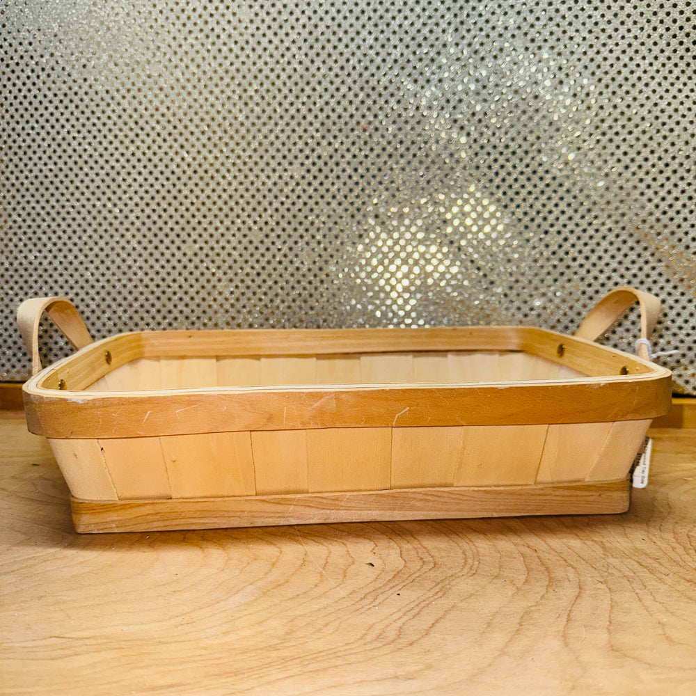 Rectangular Chipwood Basket with Side Handles
