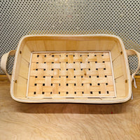 
              Rectangular Chipwood Basket with Side Handles
            
