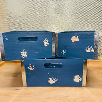 
              Blue "Distressed" Wood Square Crate (3 sizes)
            