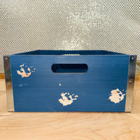 
              Blue "Distressed" Wood Square Crate (3 sizes)
            