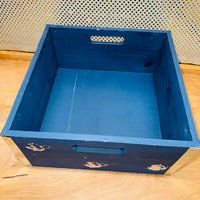 
              Blue "Distressed" Wood Square Crate (3 sizes)
            