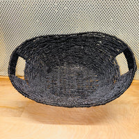 Black Seagrass Oval Basket